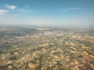 Madrid, Spain - May 30, 2025: Aerial views of the Madrid region in Spain

