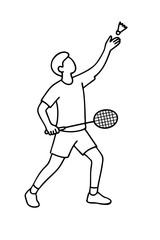 Badminton Players Lift pose (racket below waist, lifting shuttlecock upward) Ready for Action
