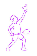 Badminton Players Lift pose (racket below waist, lifting shuttlecock upward) Ready for Action