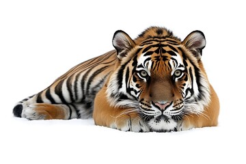 Obraz premium Siberian tiger isolated on white background