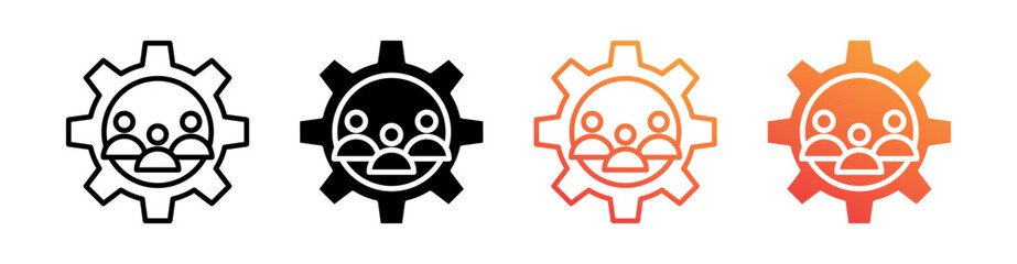 Workforce Multiple Style Icon Set Vector 