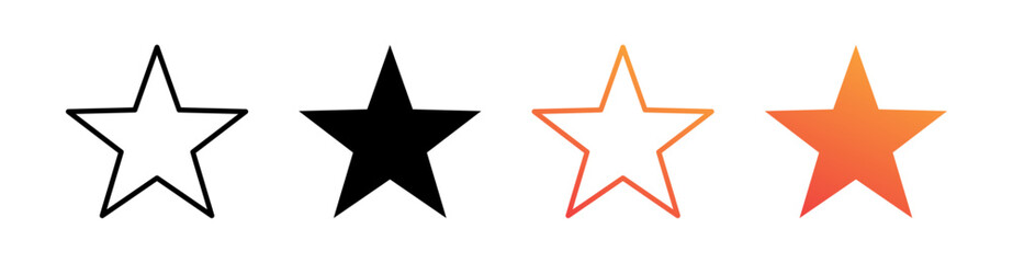 Star Multiple Style Icon Set Vector 