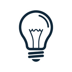 Idea Concept Lightbulb – Simple Black and White Icon