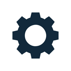 Gear cogwheel for settings icon, black and white.