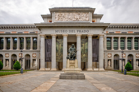 Madrid, Spain - June 2, 2025: Exterior of the Museo del Prado Centro district in Madrid in Spain
