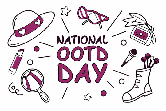 NATIONAL OOTD DAY vector illustration