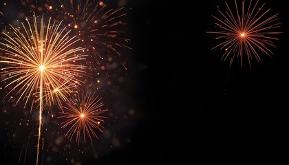 Naklejka premium Fireworks Banner on Light Black Background Festive Celebration Design