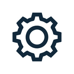 Gear cogwheel for settings icon, Black And write