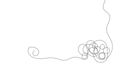 Tangled black thread on white background . Vector Illustration&nbsp;.&nbsp;EPS&nbsp;10&nbsp; .