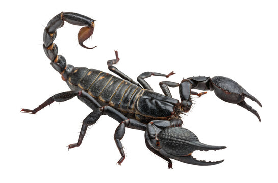 scorpion with claws and segmented tail on transparent background PNG