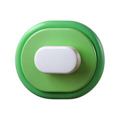 Obraz premium 3d green and white toggle switch button isolated on transparent background