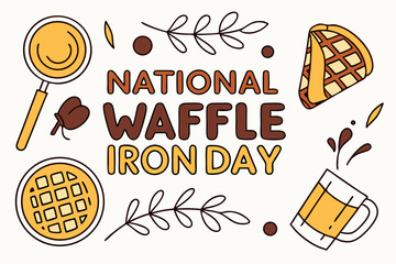 NATIONAL WAFFLE IRON DAY vector illustration