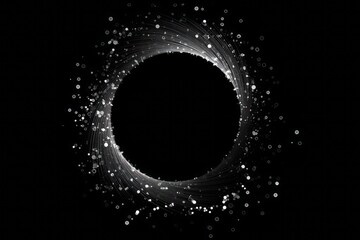 An abstract digital art of a glowing ring in space.
