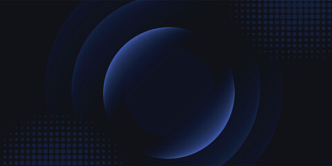 Digital technology futuristic internet network connection dark black background, blue abstract cyber information communication, Ai big data science, innovation future tech, line illustration vector 3d