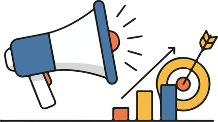 Finance & Business flat vector icon, marketing, on white background, suitable for design and infographic applications