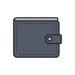 Obraz premium Finance & Business flat vector icon, wallet, on white background, suitable for design and infographic applications