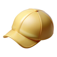 Fototapeta premium 3d realistic yellow baseball cap isolated on transparent background