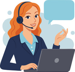 Cheerful support representative at work