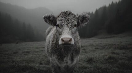 Cow portrait in stylized art