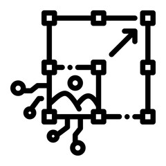 Ai Image Upscaler Outline Icon vector design and illustration template