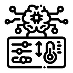 Ai Temperature Control Outline Icon vector design and illustration template