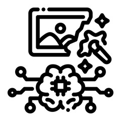 Ai Inpainting Image Outline Icon vector design and illustration template