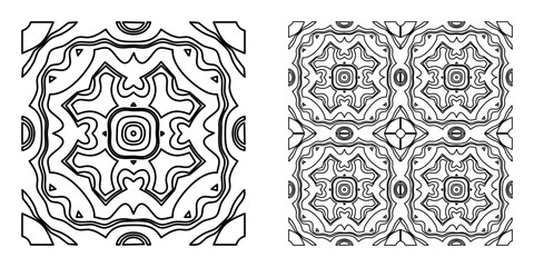 Abstract Seamless Geometric Pattern 2 – Outline Linear Vector Design