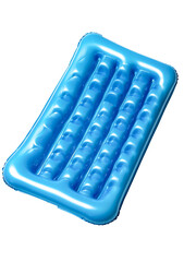 Naklejka premium Floating inflatable pool mattress, blue, summer, relaxation, transparent background, vacation, water fun, pool accessory, summer fun, leisure, comfort, cool, shiny, vibrant, isolated,