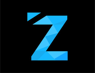 Abstract light blue letter z