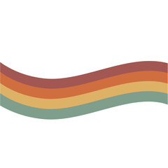 Abstract rainbow groovy Wavy Lines in Retro style. Vector illustration 