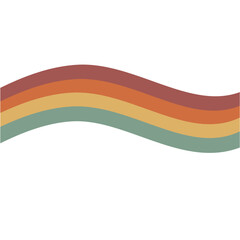 Abstract rainbow groovy Wavy Lines in Retro style. Vector illustration 