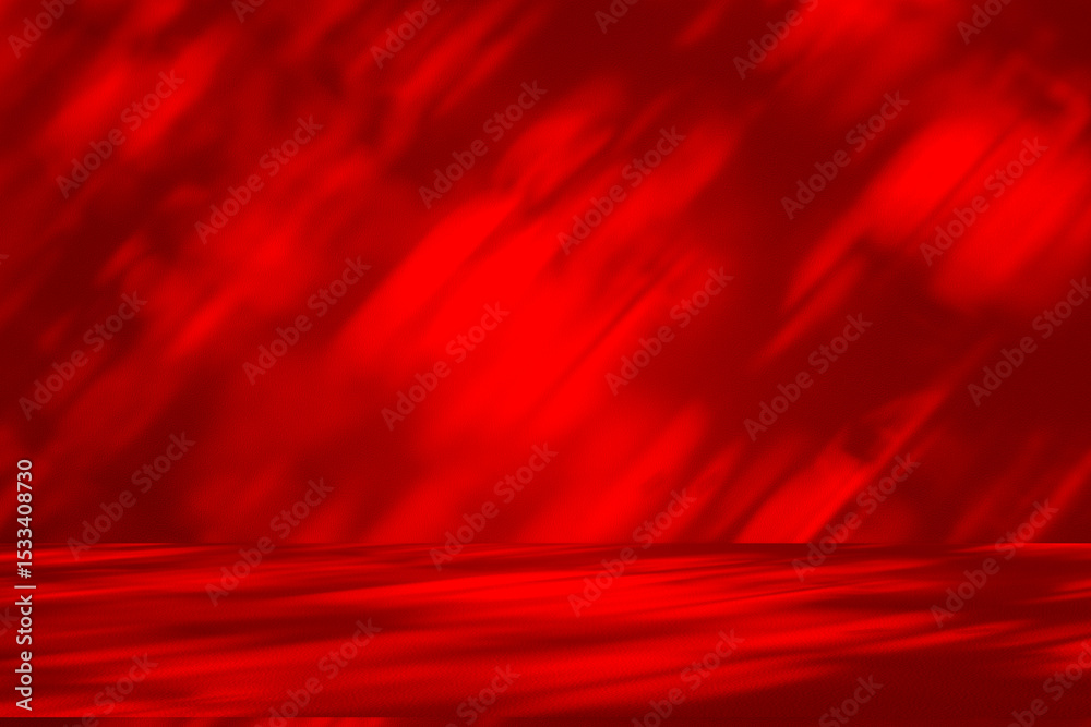 Poster Wall interior background, studio and backdrops show products.with shadow from window color Red background for text insertion and presentation product	