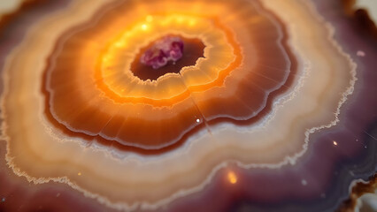 Obraz premium Abstract concentric layers and colors in a circular form formation