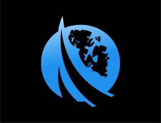 Stylized global map graphic