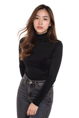 Asian sexy woman on transparent background