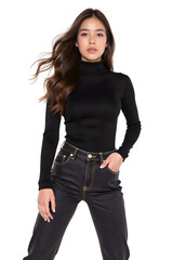 Asian sexy woman on transparent background