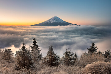 Mt.fuji on the clouds