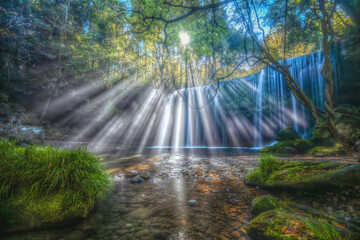nabegataki waterfall in kumamoto,japan