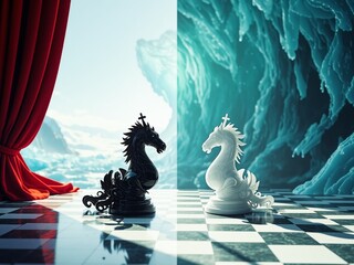 Checkerboard Tiles, Glass Knights, Emerald Sea