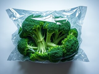 High-Contrast Broccoli Bag Texture Photo