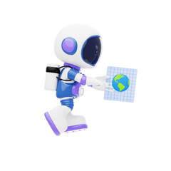 Astronaut Holding A Floating Screen 3D Character Illustration.