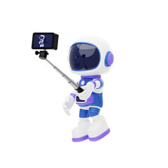 Astronaut Taking Selfie 3D Character Illustration.