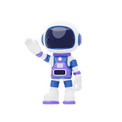 Astronaut Waving Hello 3D Character Illustration.