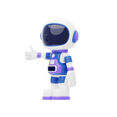 Astronaut Giving A Thumbs Up 3D Character Illustration.