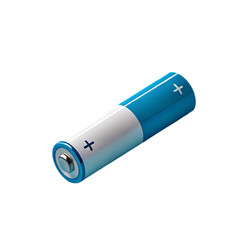 AA Battery: Blue and White Cylindrical Alkaline Cell Power Source
