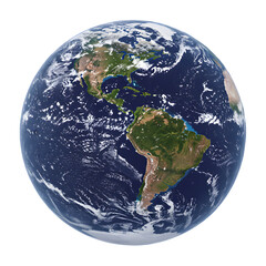 Planet Earth isolated on white or transparent background. PNG