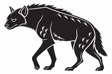 hyena sihouette black vector