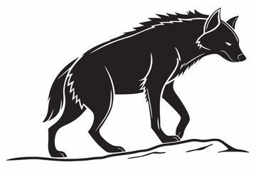 hyena sihouette black vector