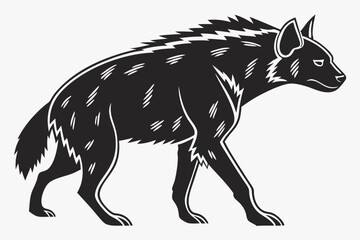 hyena sihouette black vector