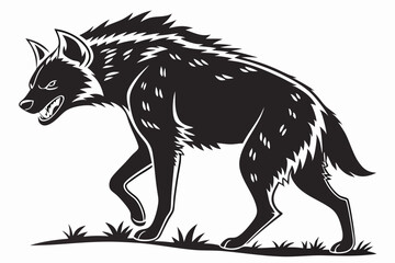 hyena sihouette black vector
